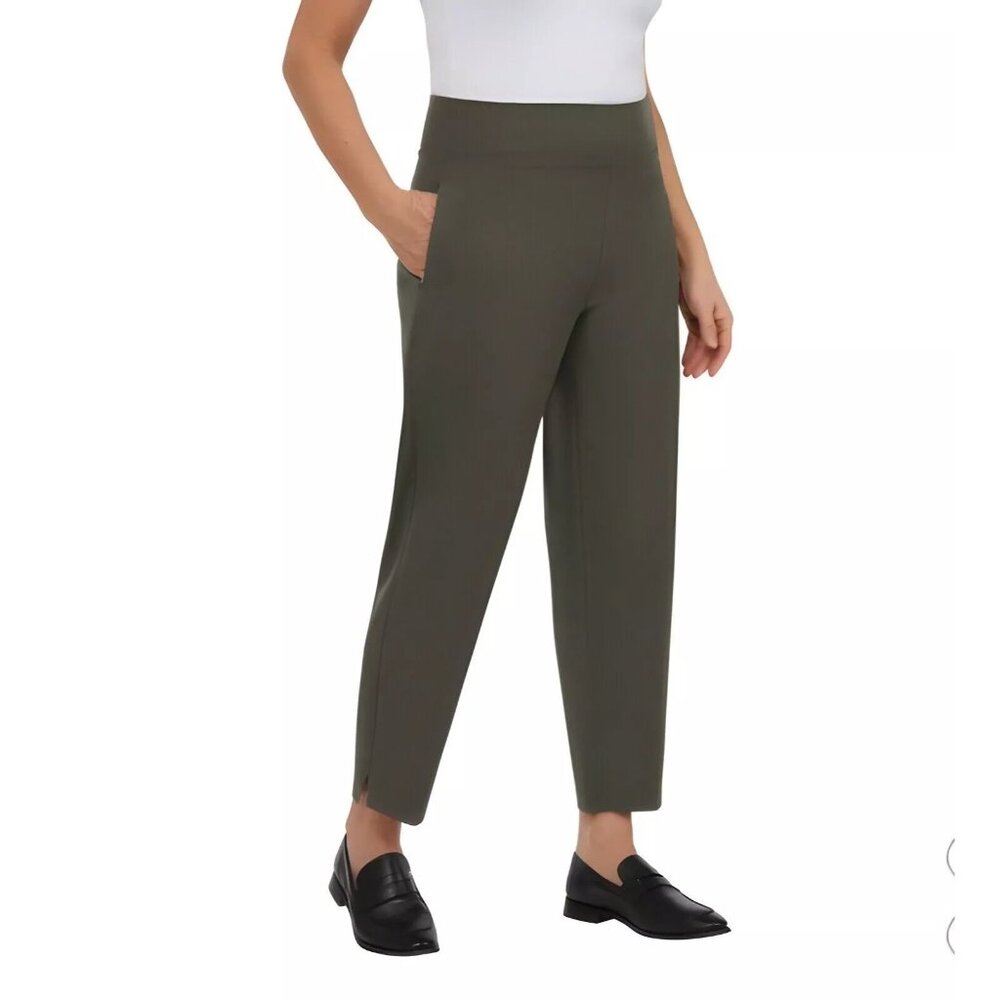 KIRKLAND Women Large 4-Way Stretch Pull-on Elastic Waist Ankle Pants 27" Inseam
